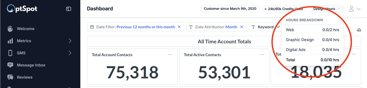 Design Hours Tracker in the OptSpot Hub